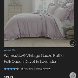 Wamsutta-Vintage Guaze Ruffle Duvet Cover(lavender